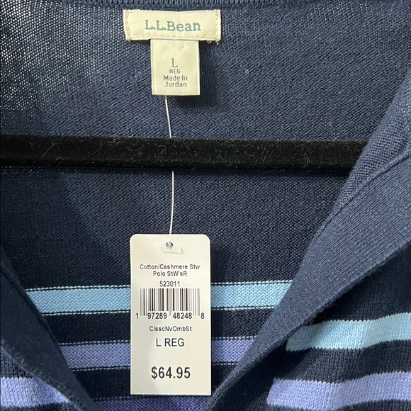 L.L. Bean Striped Collared Knit Sweater – NWT – Size Large - Picture 2 of 3